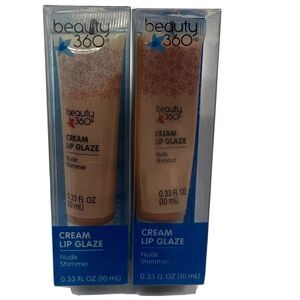 2 lip shimmer cream lip glaze nude shimmer 0.33 oz each new 2 pack Beauty 360